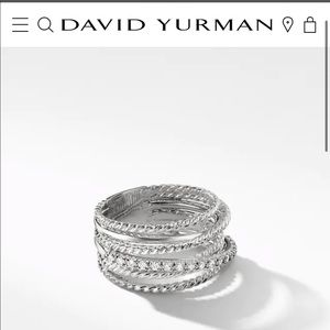 David Yurman Crossover Ring with Diamonds